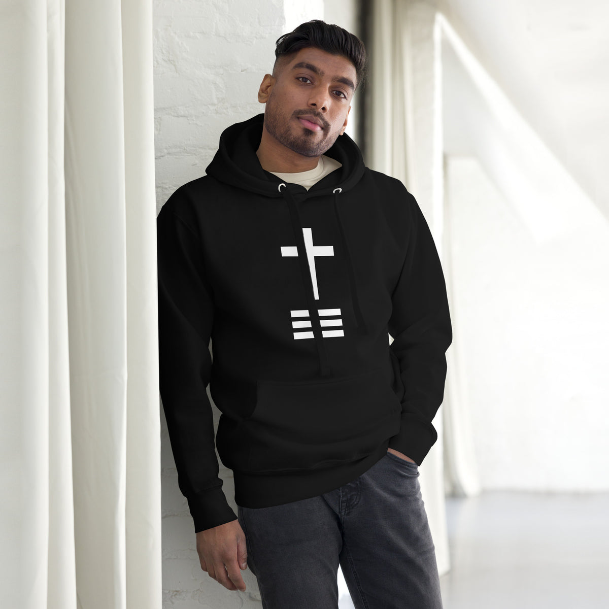 Trinity Cross Premium Black Hoodie FAITHBRAND