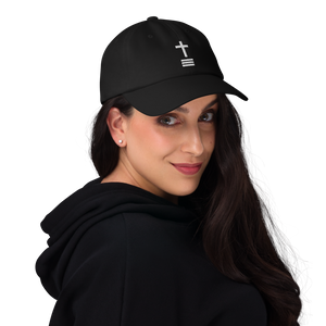 Trinity Cross Dad Hat - Classic Black with White Embroidery