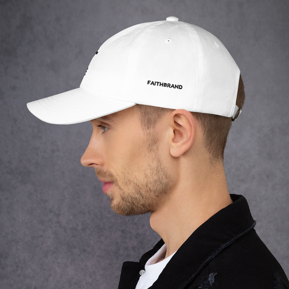 Trinity Cross Dad Hat - Classic White with Black Embroidery