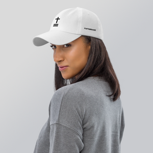 Trinity Cross Dad Hat - Classic White with Black Embroidery
