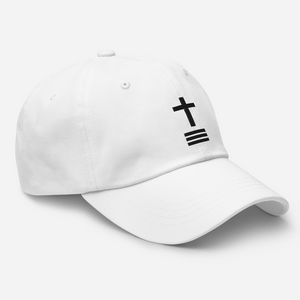 Trinity Cross Dad Hat - Classic White with Black Embroidery