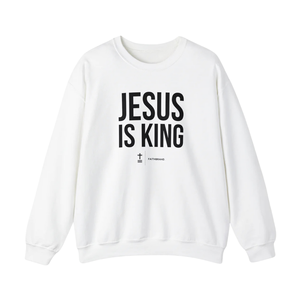 Jesus Is King White Unisex Premium Sweatshirt