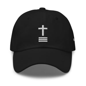 Trinity Cross Dad Hat - Classic Black with White Embroidery