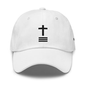 Trinity Cross Dad Hat - Classic White with Black Embroidery