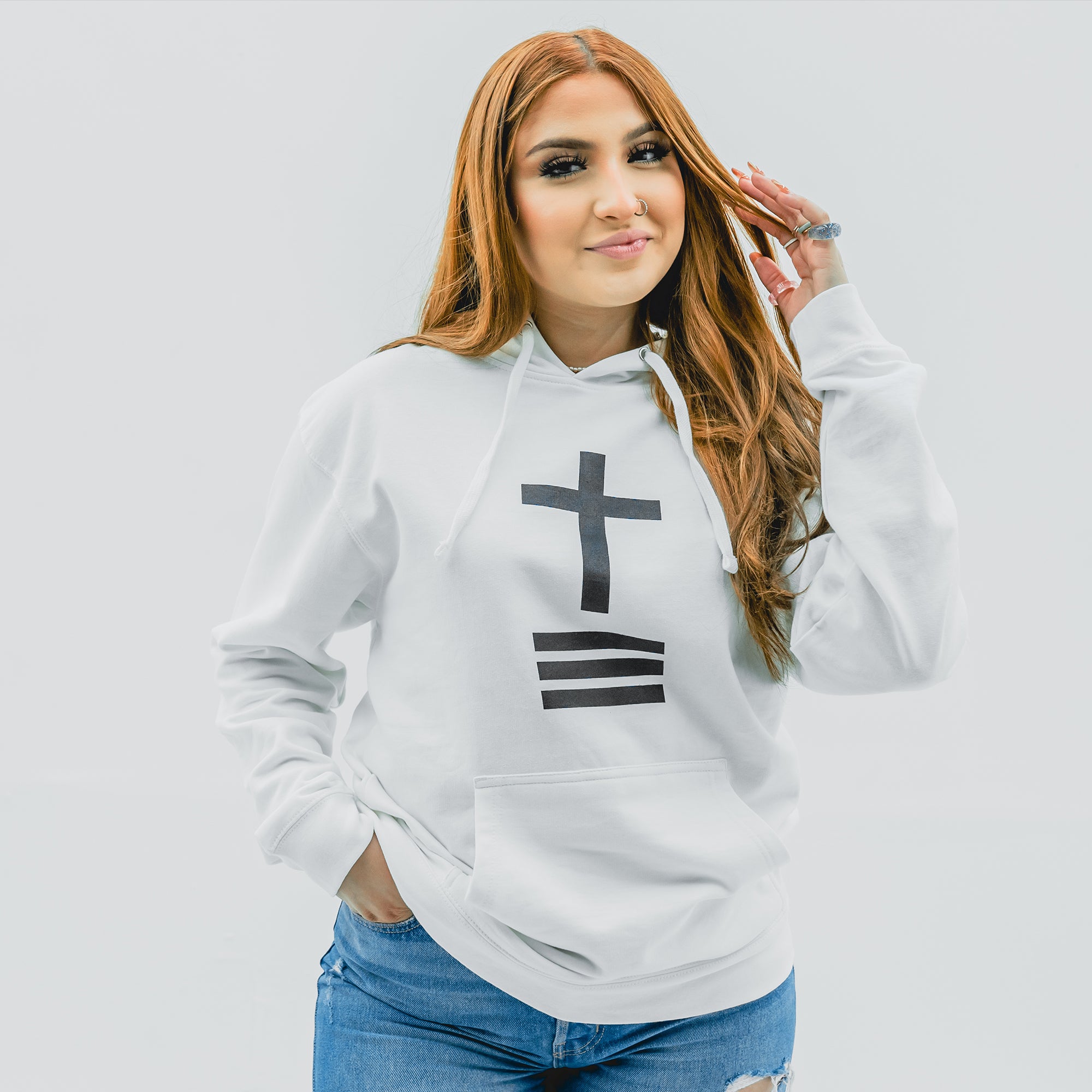 Trinity Cross | White Hoodie